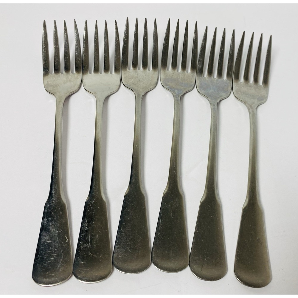 Oneida S.S.S. Colonial Boston / Minute Man Set of 6 Salad Forks Stainless 6 3/4"